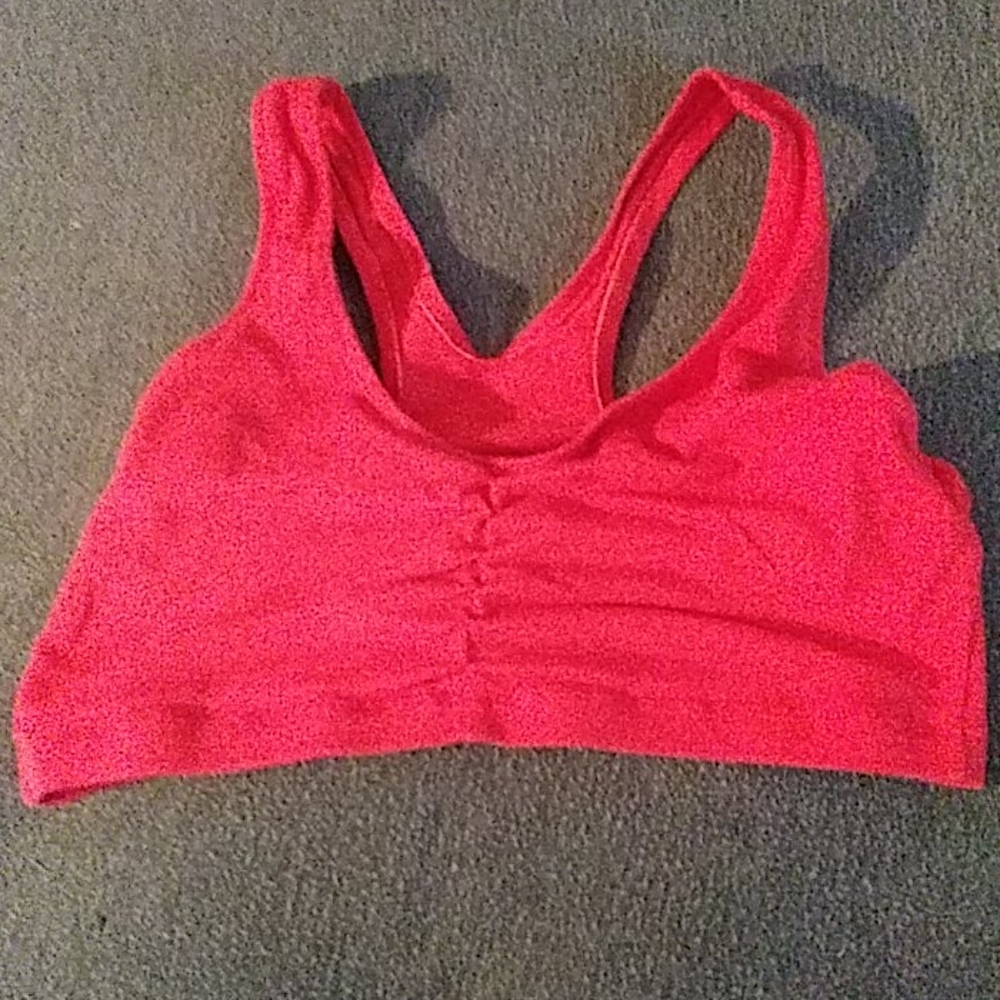 Red sports bra